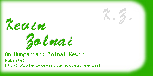 kevin zolnai business card